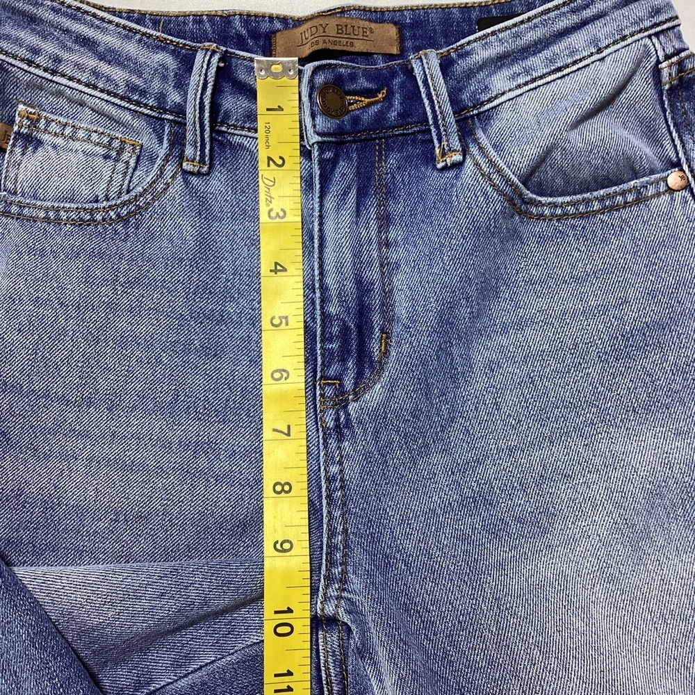 Judy Blue Classic Blue Raw Hem Boyfriend Jeans - Picture 8 of 10